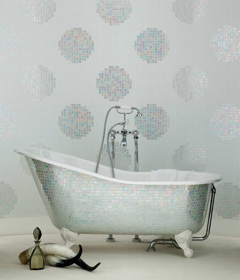 Bisazza Pois Mosaic-Tiled Tub and wall