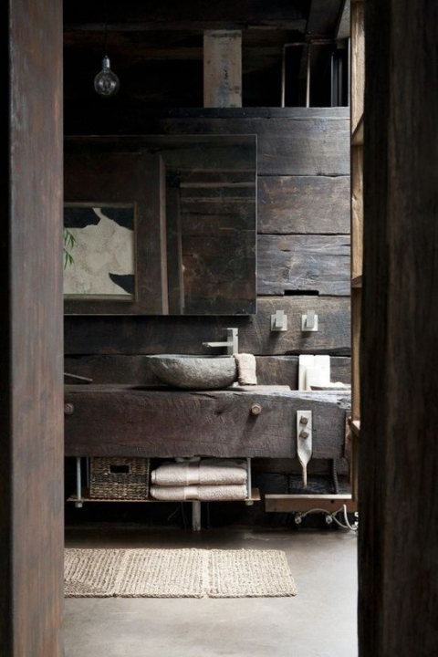 Rustic Bathroom with